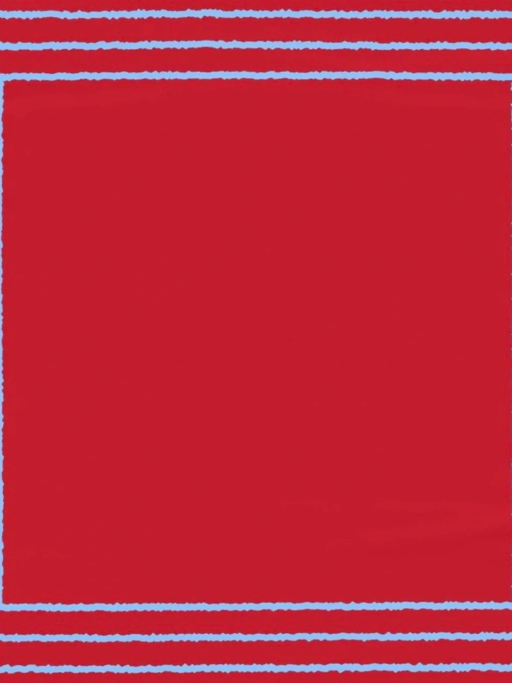 Red Tablecloth with Light Blue Stripe Accent - Home Dining